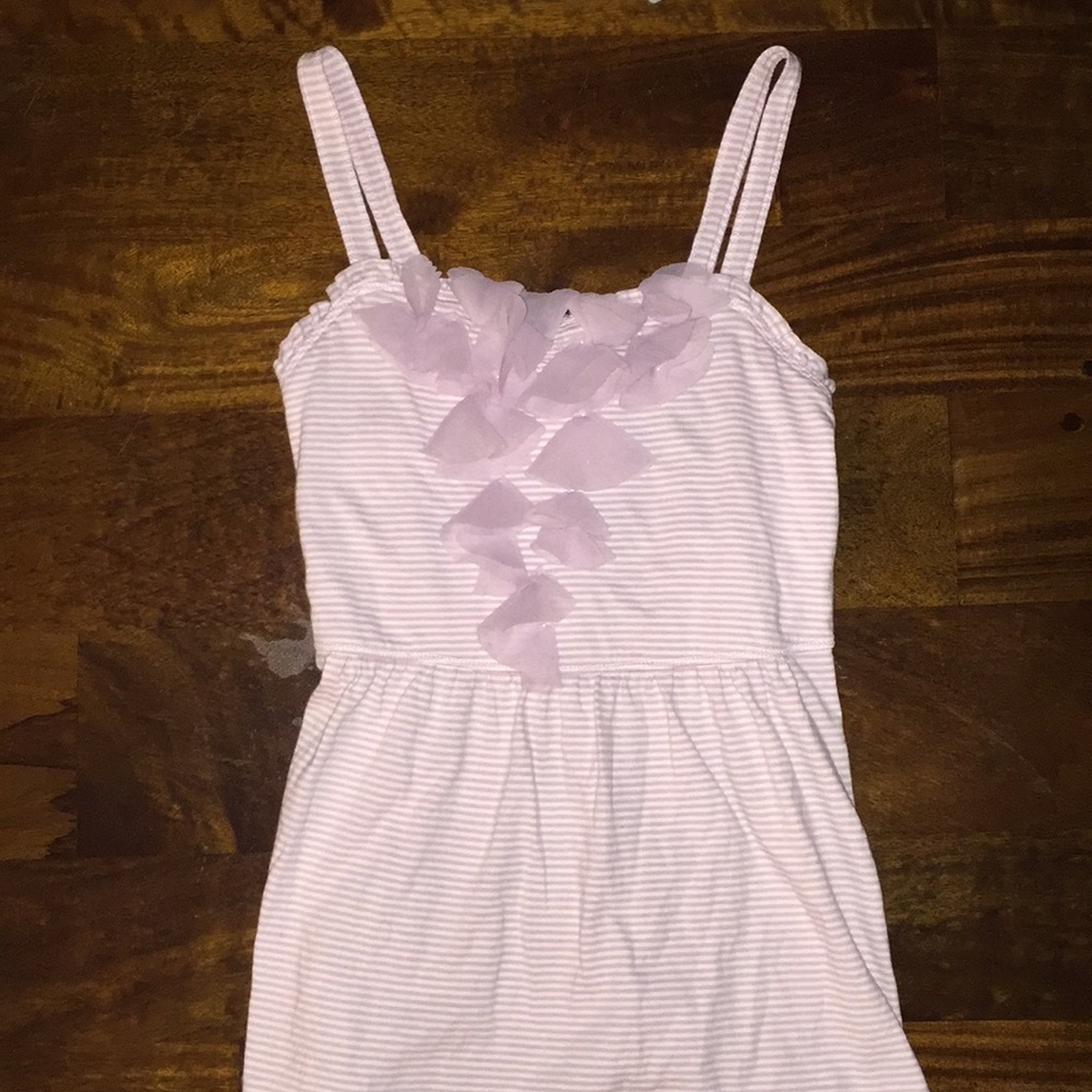 Purple and white strip blouse with flowers